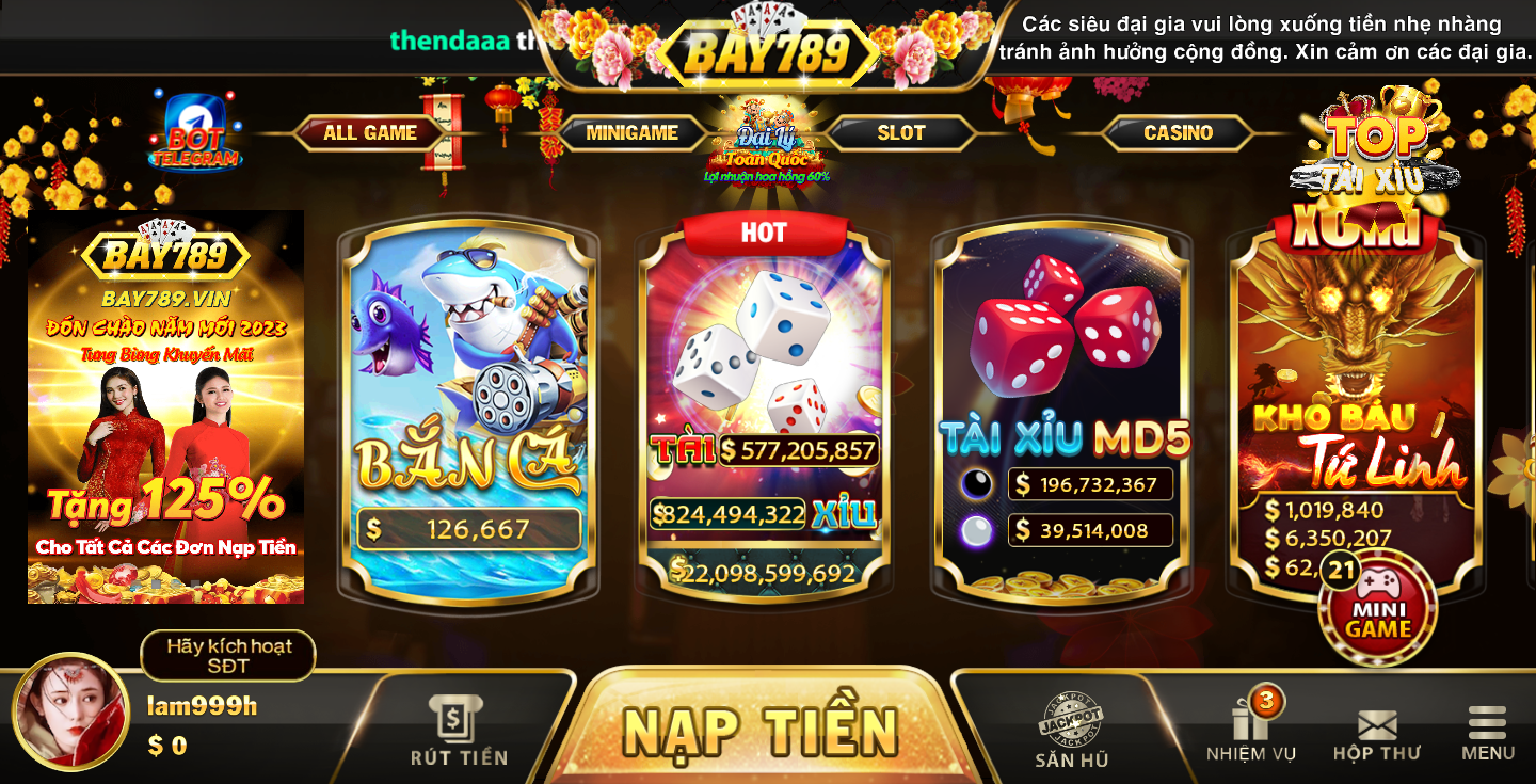 Các trò chơi hàng đầu tại cổng game Bay789