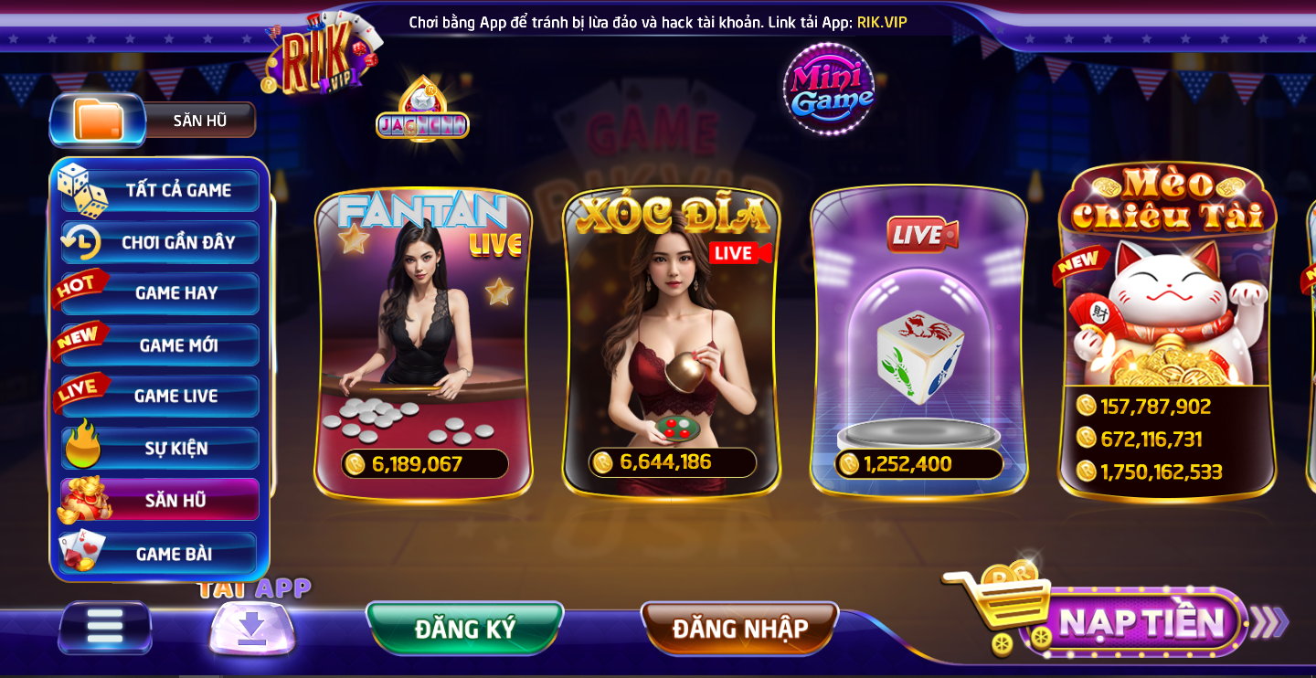 Các slot game nổ hũ tại Rikvip mang cơ hội nhận về hàng tỷ đồng